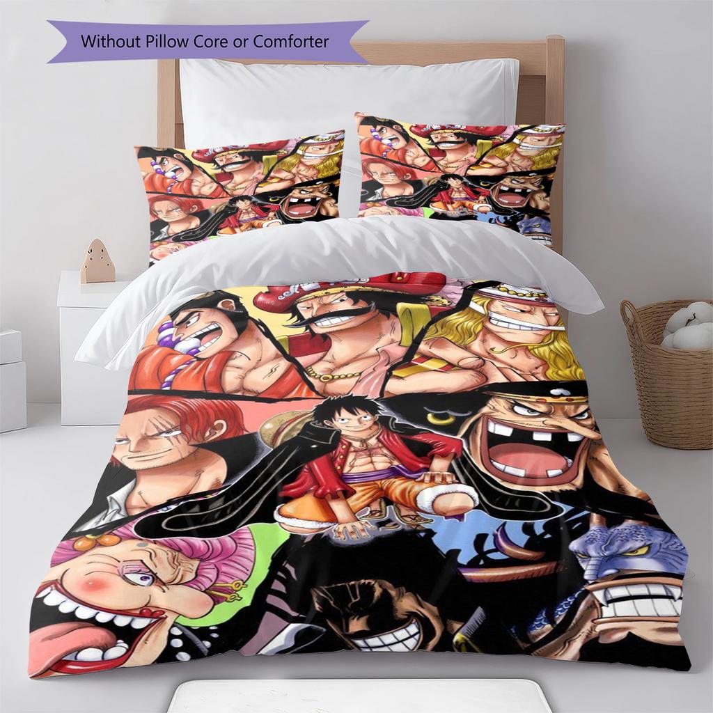 Cartoon Pattern Bedding Quilt Set Quilt Cover Pillowcase Home Decoration Birthday Gift (1 * Duvet Cover + 2 * Pillowcase, Without Core)