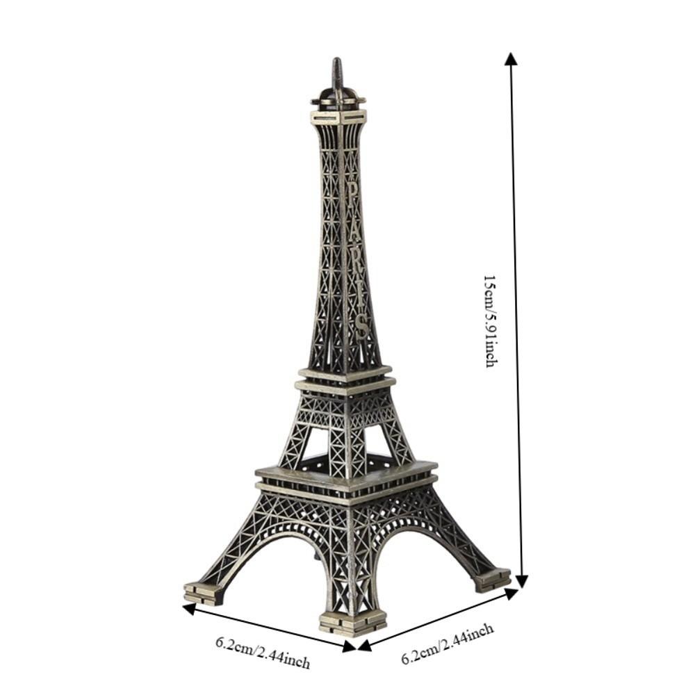 Bronze Tone Paris Eiffel Tower Figurine Statue Exquisite Craft Stylish Building Model Miniature Replica Creative