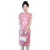 Modern Pink Embroidered Cheongsam Dress - Mid-Length Summer Style