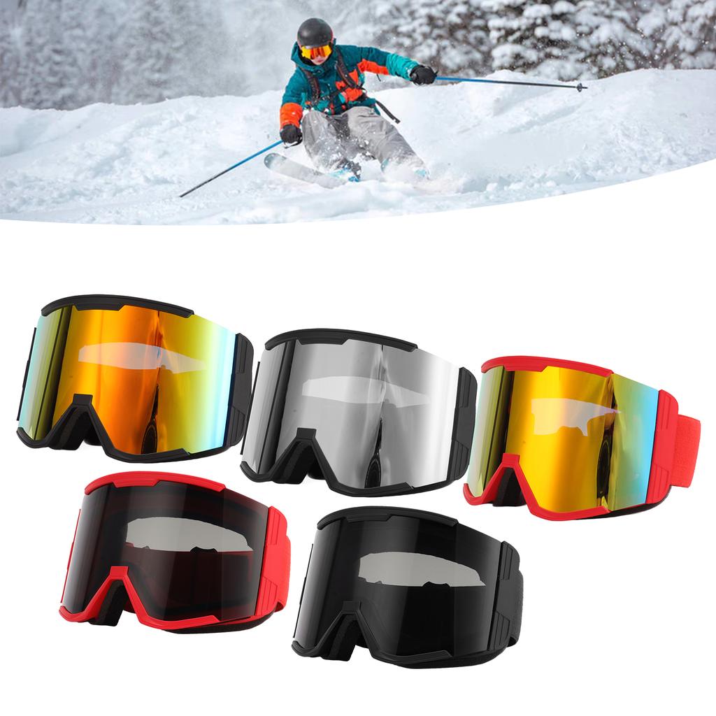 Ski-Brille für Erwachsene Doppelschicht Antibeschlag Großes Sichtfeld Zylindrische Schneebrille Winddicht Kletterbrille Doppelschicht-Ski-Brille