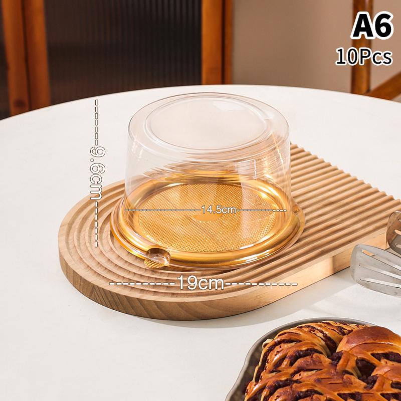 10Pcs Transparent Cake Box Set 4 6 8 10 Inch Reusable Round Birthday Wedding Bakery Container for Pastries and Sweets