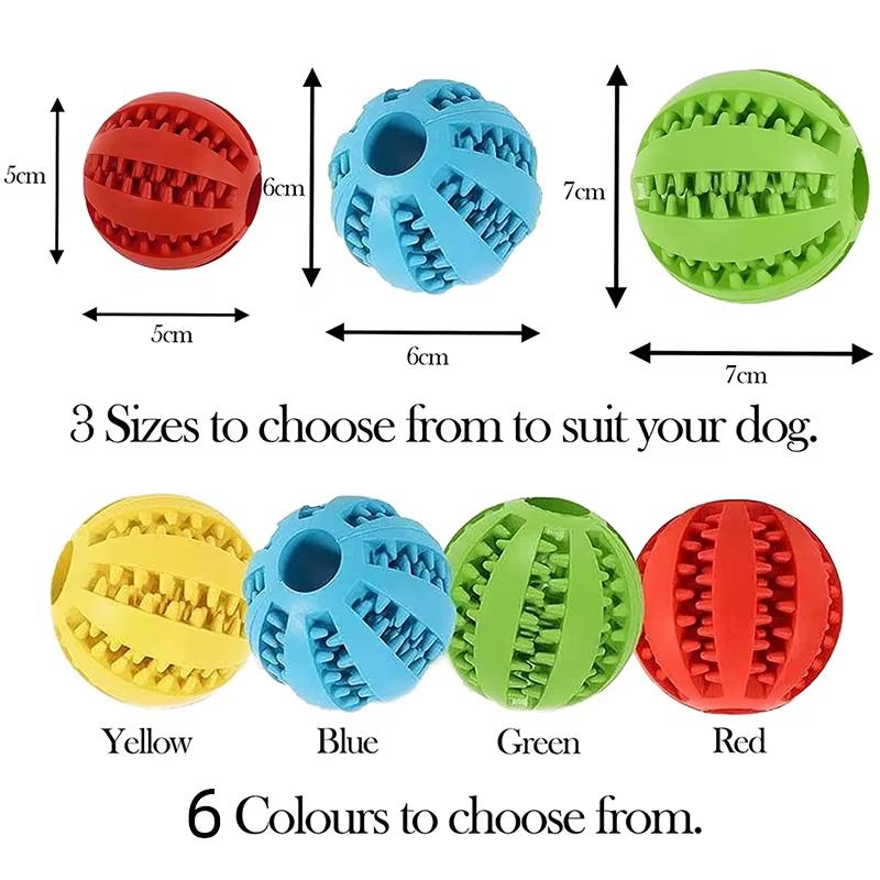 Pet Dog Cleaning Rubber Ball Toys for Small Dogs Interactive Elasticity Puppy Chew Toy Tooth Food Ball Toy Pet Stuff Accessories