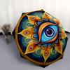 1pc Ethereal Mandala Eye Design Umbrella with Plastic Handle,Vibrant Cartoon Pattern,Multi-functional UmbrellaPT065
