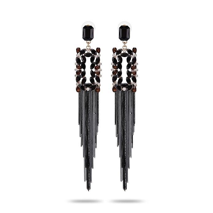 

Женские украшения Серьги Кристальная кисточка Серьги ручной работы для девочек и женщин Onesize чёрный