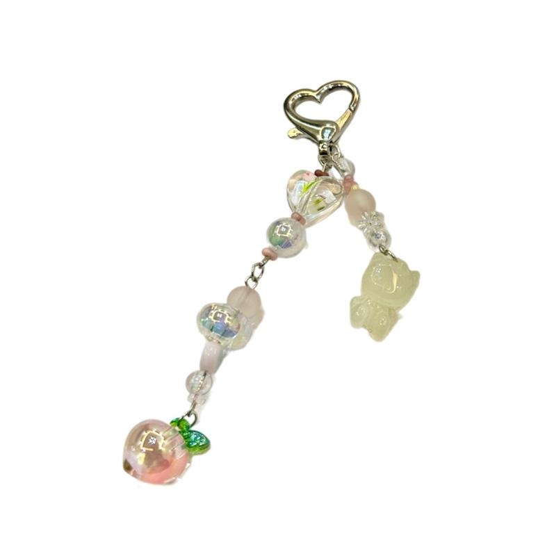 Unique Butterfly Beaded Mobile Phone Pendant Lanyard Embellishment Keychain Keyring Bag Accessory for Fashion Enthusiast