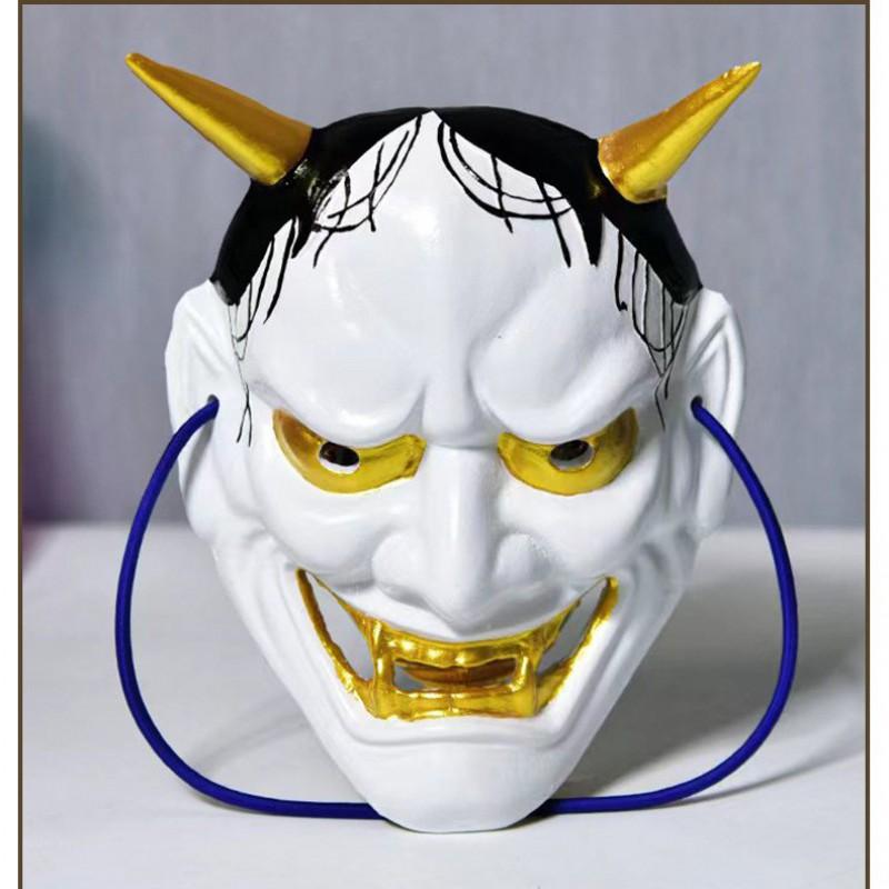 Halloween Small Hannya Mask Resin Costume Party Props Men Cosplay
