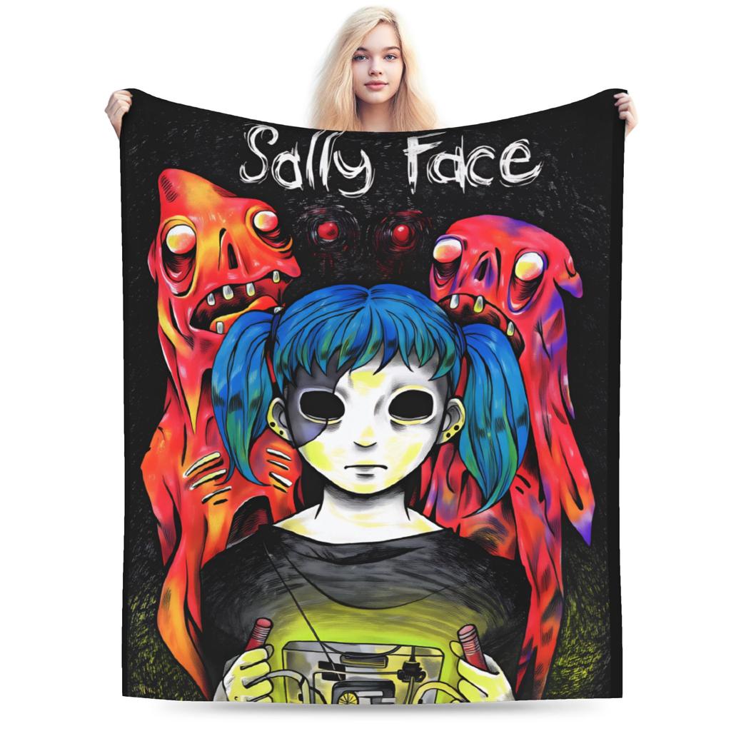 Sally Face Game Anime SF Flannel Blanket Winter Warm Soft Bedding Throws for Boy Girl Couch Bed Pattern Bedspread Sofa Bed Cover
