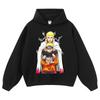 Oversized Cotton Long Sleeve Graphic Hoodie Men - Vintage Anime Character Print Loose Fit Streetwear