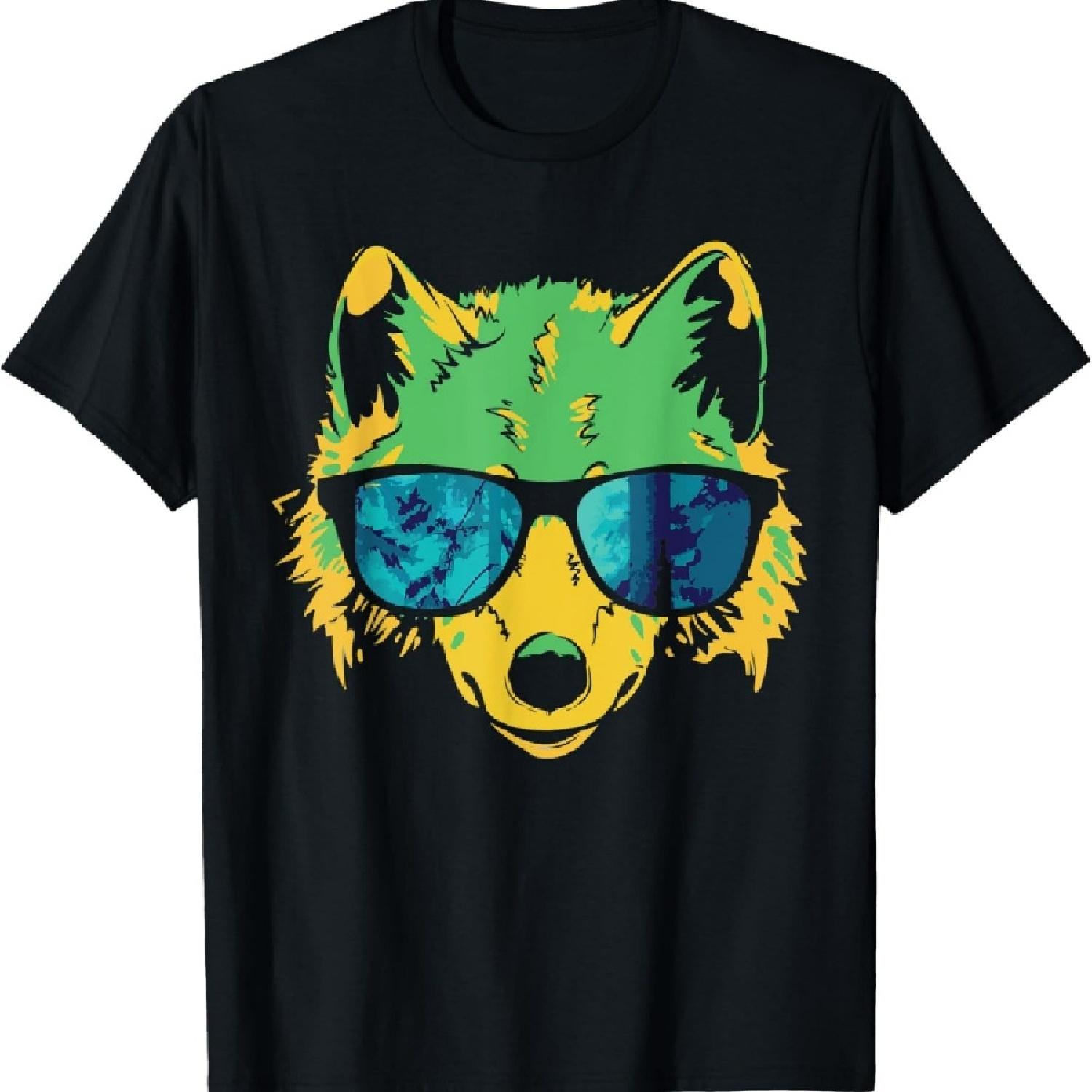 

Cool Wolf Summer Sunglasses T-Shirt XXXXXL чёрный