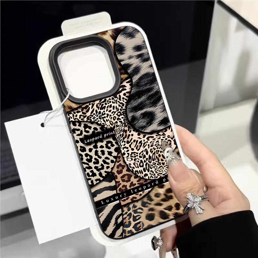 Luxury Leopard Print Cool Lichee Leather Pattern Phone Case For Samsung S26 S25 S24 S23 S22 S21 S20 Plus FE Ultra 4G 5G Cover