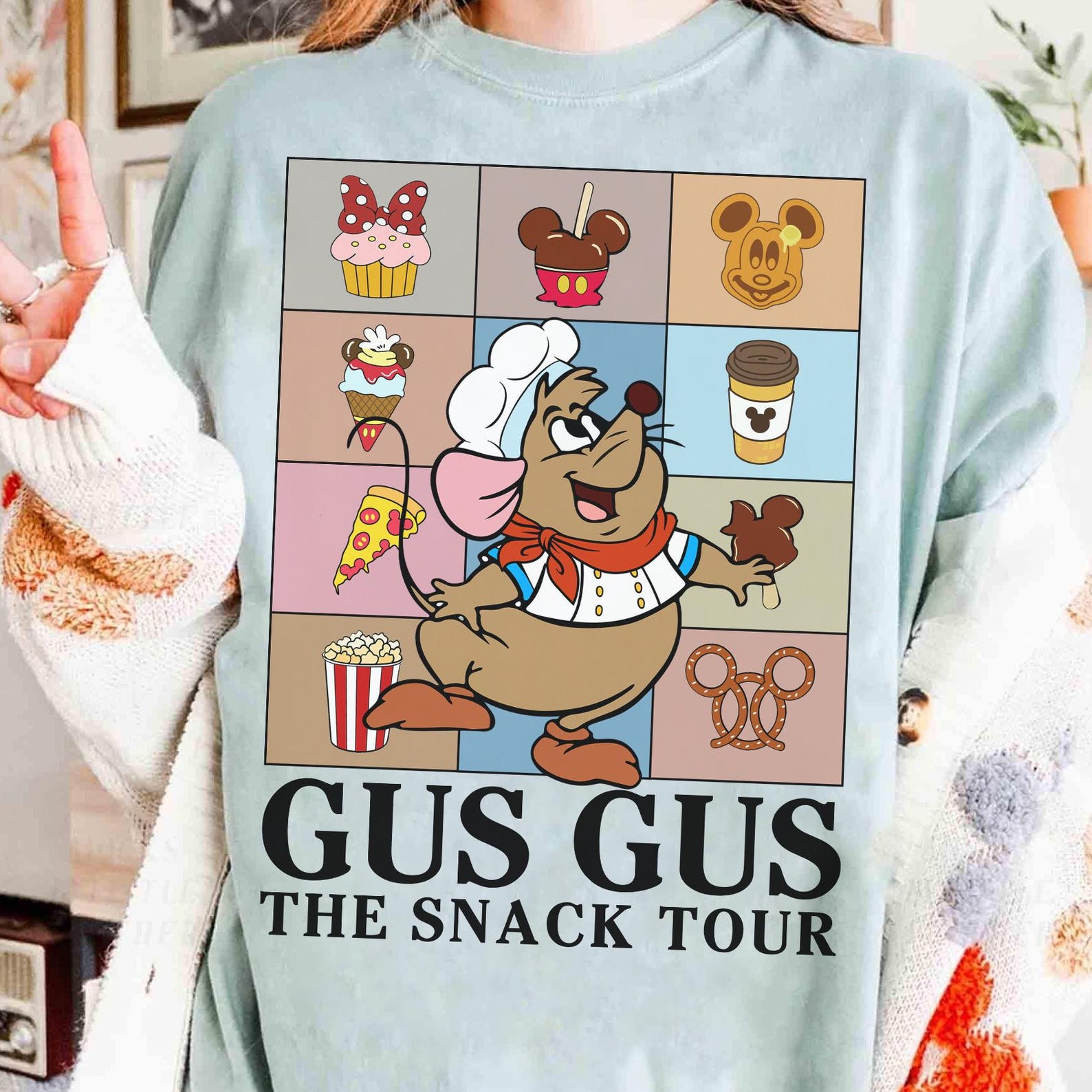 Funny Gus Gus Mouse The Snack Tour Vintage T-shirt, Disney Cinderella Princes Gus Gus Looking Like A Snack Tee,Disneyland Family Trip Outfit M