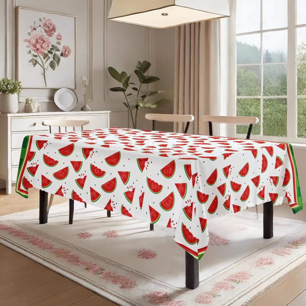 Ghirlanda di Fiori per il Giorno dell'Indipendenza Tovaglia Rettangolare Impermeabile Fiore Rosso Blu Stella Bandiera USA Copritavola per Pranzo Cucina