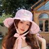 Polka Dot Women Fisherman Hat Ribbon Bucket Hat Casual Sunshade Hat  Summer