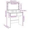 VidaXL Dressing Table with LED Black 80x41x134.5 Cm, Makeup Table, Bedroom Dressing Table, Dressing Table with Mirror, 848186