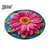 Floral Patterned Bathroom Diatomaceous Earth Absorbent Quick Sunflower Area Rug 3D Dry Plush Floor Decoration