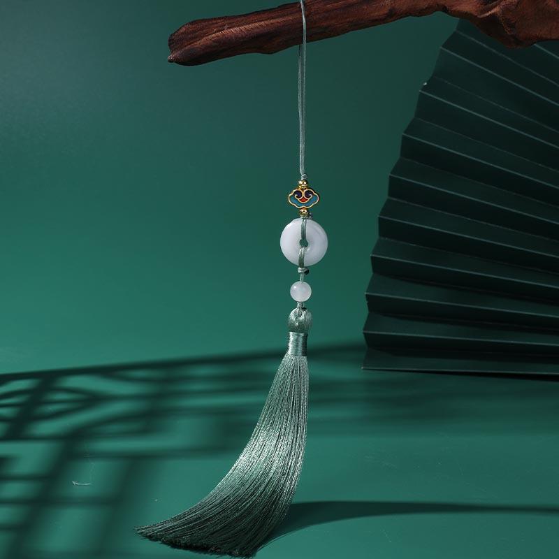 Auspicious Cloud Peace Buckle Tassel Pendant: Chinese-Style Jewelry & Beads for Horse Face Skirt Costume DIY