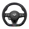 Carbon Fiber & Alcantara Leather Steering Wheel Cover for Alfa Romeo Stelvio, Stanway, Giulia, Juliet