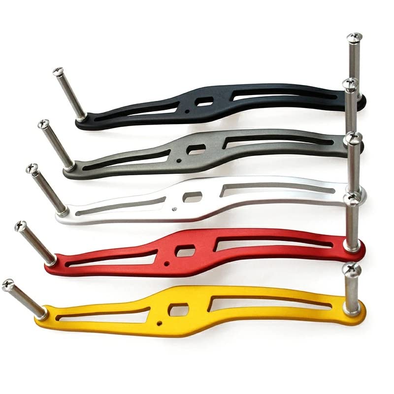 VISPREA Aluminum Alloy Baitcasting Reel and Abu Garcia Replacement Custom YU263 Handle, 120mm, Crank, Shimano, Daiwa, Compatible, Part, (Black)