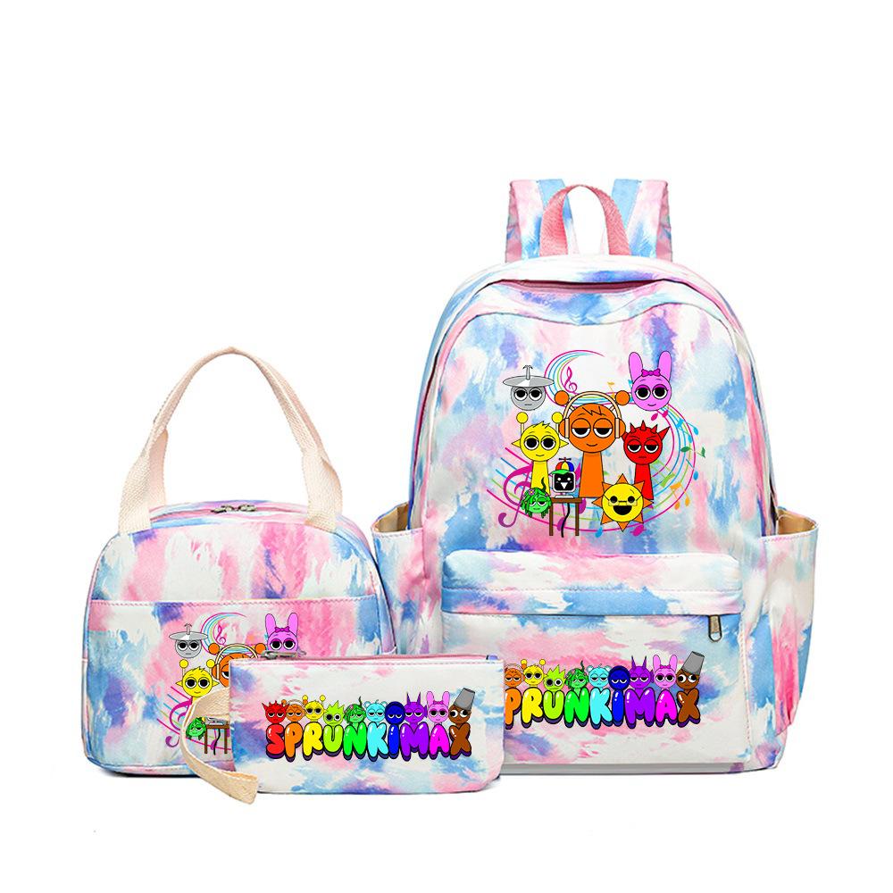 3D New Game Rhythm Box Sprunki School Bag Backpack Elementary and Secondary School Backpack Crossbody Bag Pencil Bag