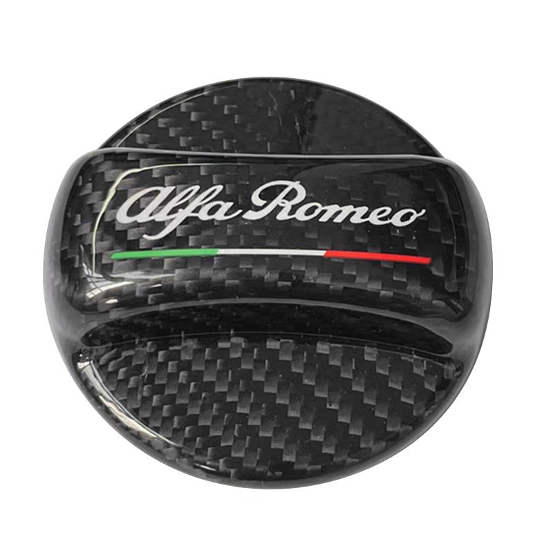 

2026 Hot Alfa Romeo Car Carbon Fibrer Fuel Tank Cap Protection Cover Sticker Interior Accessorie For Alfa Romeo 4C 159 166 Giuli чорний
