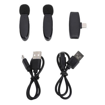 Wireless Lavalier Microphone Noise Reduction 2.4GHz Mini Wireless Lapel Mic with Receiver for
