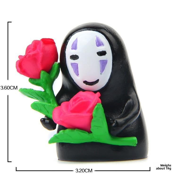 

Мультяшные фигурки Безликого из «Унесенных призраками» из смолы с розой, подсолнухом, грибом и листом для домашнего декора и идей для подарков Rose