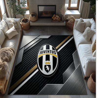 Juventus FC Printed Flannel Area Rug Non Slip Soft Polyester Floor Carpet Indoor Decor Mat for Bedroom Living Room Sofa