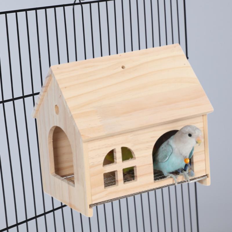 Pullable Bottom Bird House Hammock Nest Easy To Cleaning Creative Solid Wood Parrot House Smooth Edges Bird Breeding Box