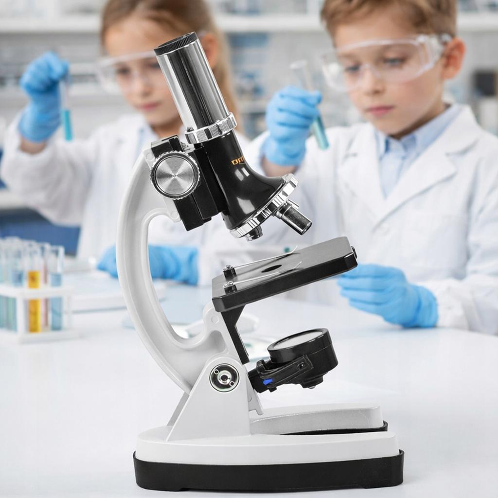 [PACZB] Educational microscope for children, suitcase, magnification 300x-1200x, set of 28 pieces, Z3309