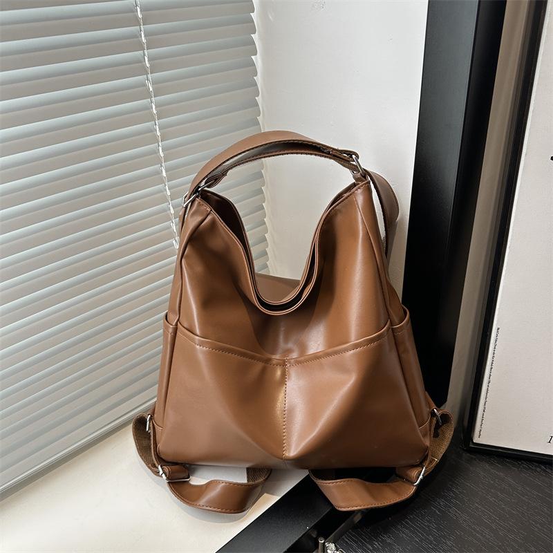 Autumn new soft surface bag women's large-capacity multi-purpose backpack tote bag multi-function backpack oblique span bag