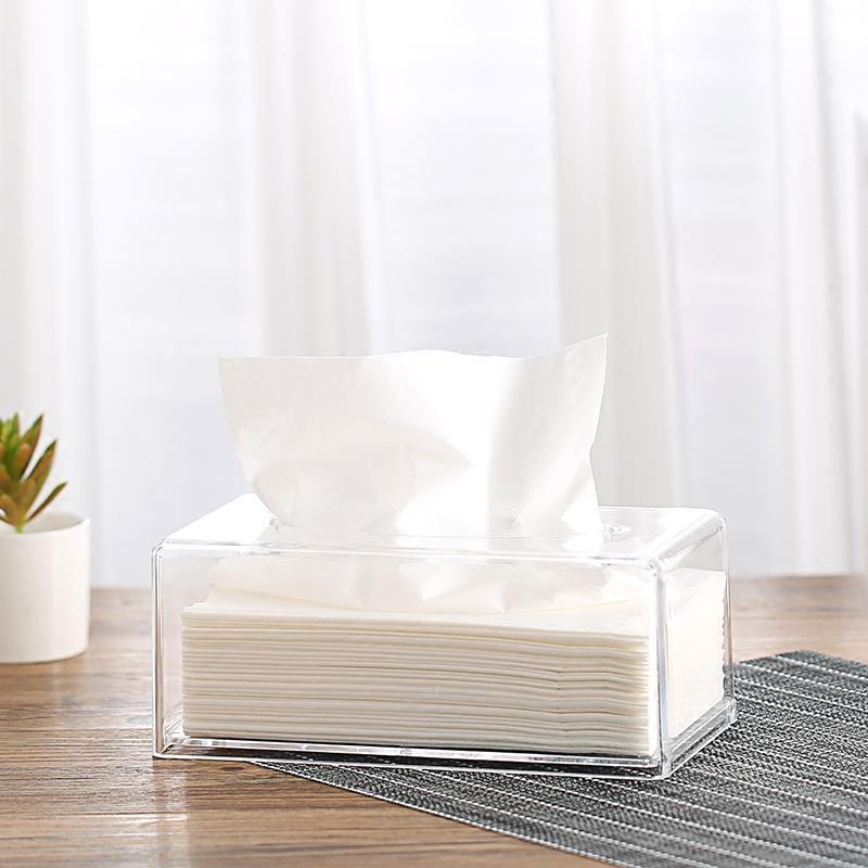 1Pc Clear Acrylic Tissue Box Holder Tissue Dispenser Napkin Holder Car Home Office Desktop Storage Box Organizer Tissue Boxes