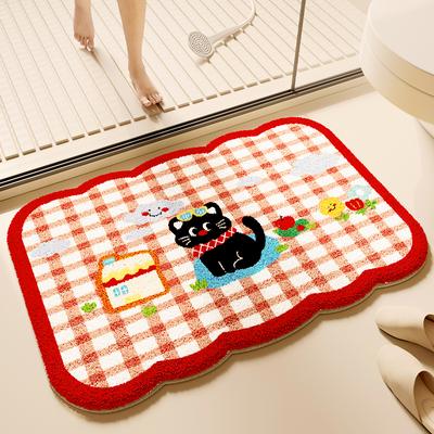 Winter Plush Bathroom Floor Mat Imitation Cashmere Carpet Toilet Bathroom Bathroom Bathroom Absorbent Mat Toilet Foot Mat