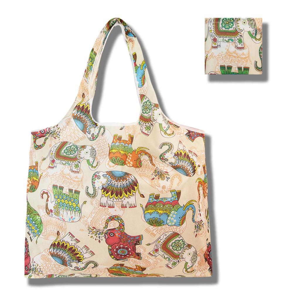 Eco-Friendly Large Capacity Foldable Tote Bag - Creative, Portable, Printed, and In Stock