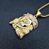 HIP Hop Gold Color JESUS Piece Head Face Pendants Necklaces with Zircon Stainless Steel Chain Collier for Men Christian Jewelry