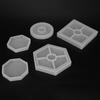 A74E-10Pcs Diy Coaster Silicone Mold Included Square Hexagon Circle Octagon Mold For Resin, Concrete, Cement, Home Decoration