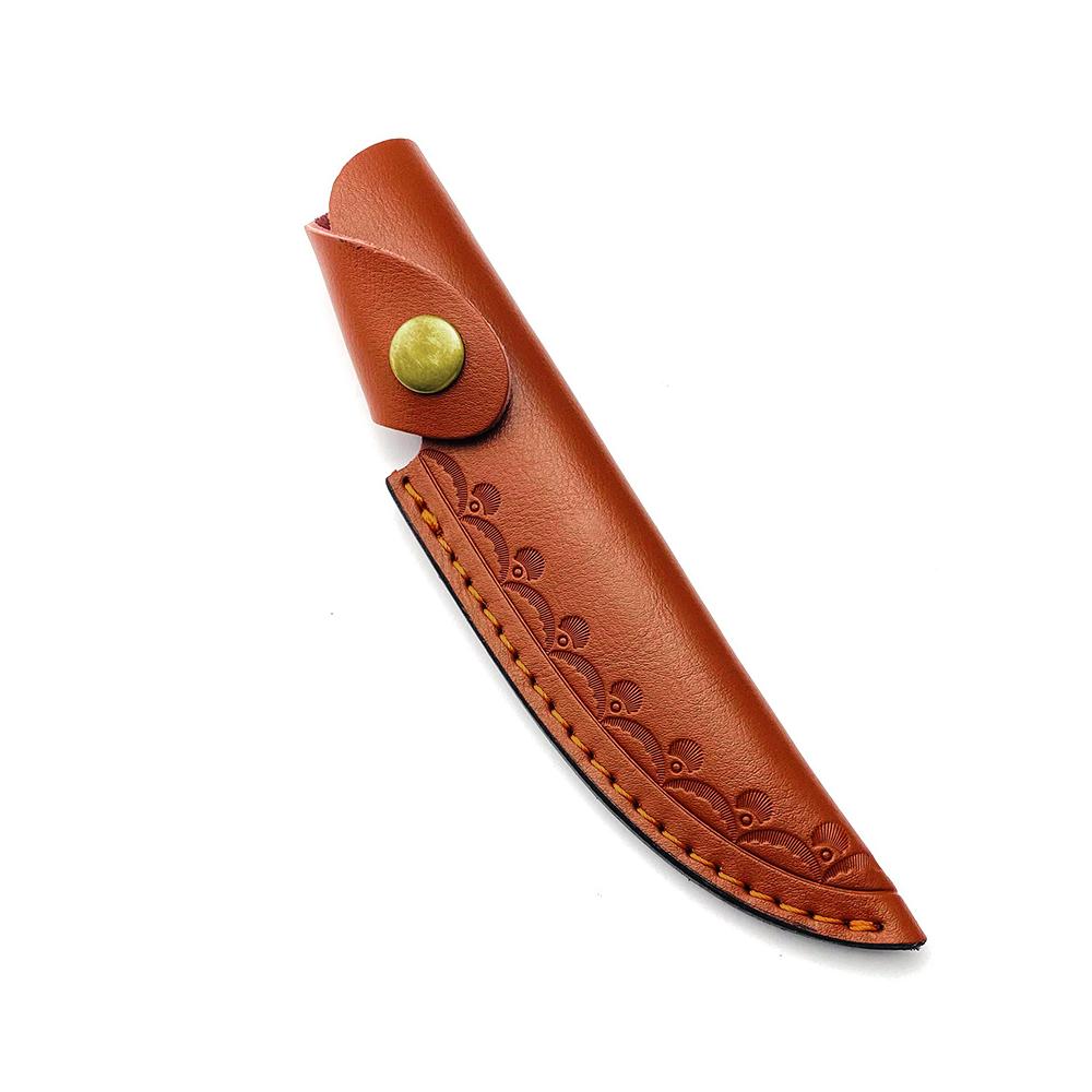 Scheide für Messer mit fester Klinge, geprägtes Rindsleder, Lederscheide, Campingmesser-Etui, Jagdholster mit Gürtelschnalle