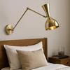Handcrafted Stilnovo Diabolo Wall Sconce  Mid-Century Modern Brass Adjustable Reading Light Fixture