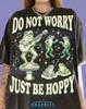 Do Not Worry Just Be Hoppy Frog Guitar Music Lover Comfort Colors® Tshirt, Retro Vintage Mushroom Amphibian Cute Animal Pun Dancing Tees,