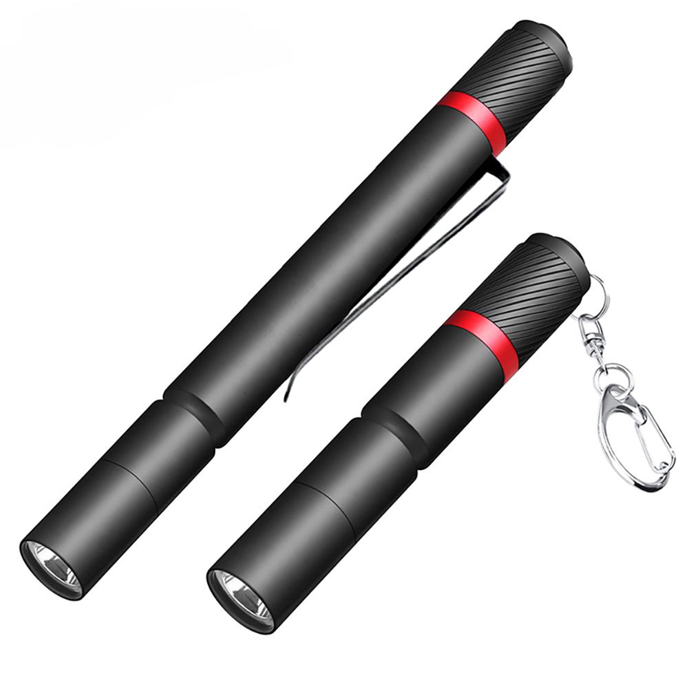 LED Pen Flashlight Handheld Compact Torch 3 Light Mode Tactical Torch Lamp Lightweight with Clip for Emergency Job Site Lighting