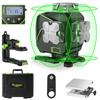 Huepar Green Laser Full Line Angle LCD Elevator Remote Three Power S04CG Level, 4-Piece Set, 4x360° Display, Display, Mount, Control, Sources,