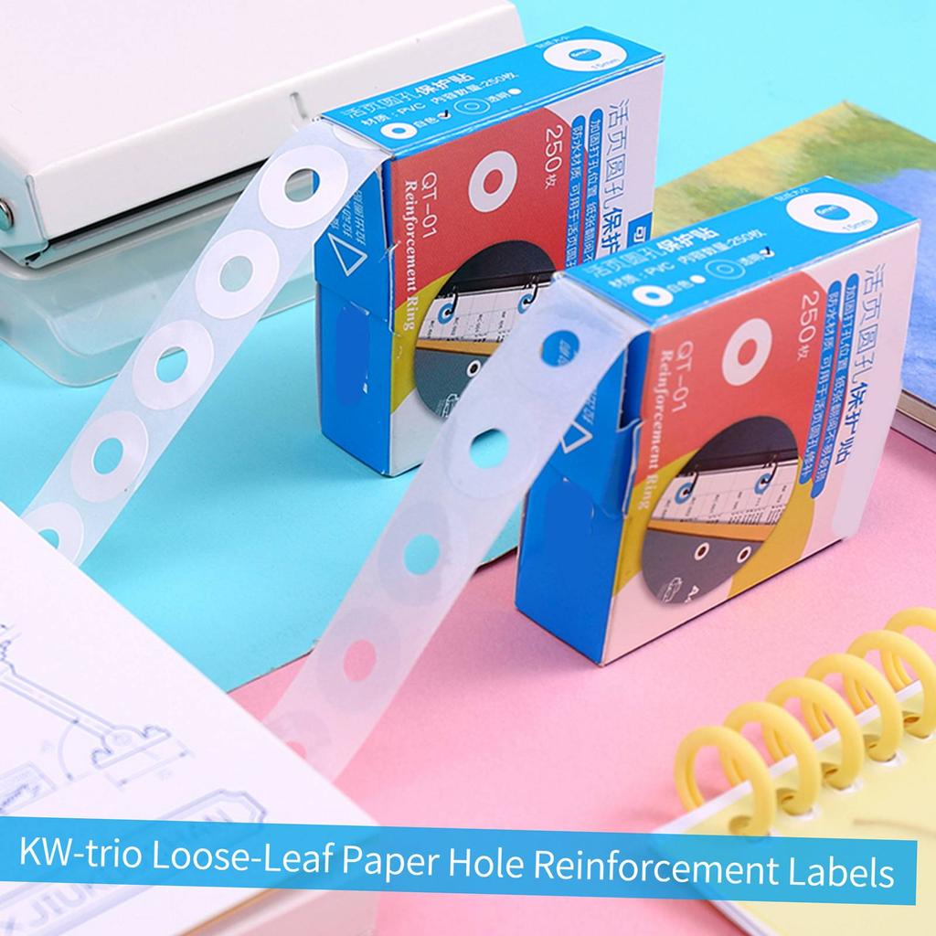 Loose Leaf Paper Hole Reinforcement Labels Round Stickers Self Adhesive Hole Punch Protector for Office School Home