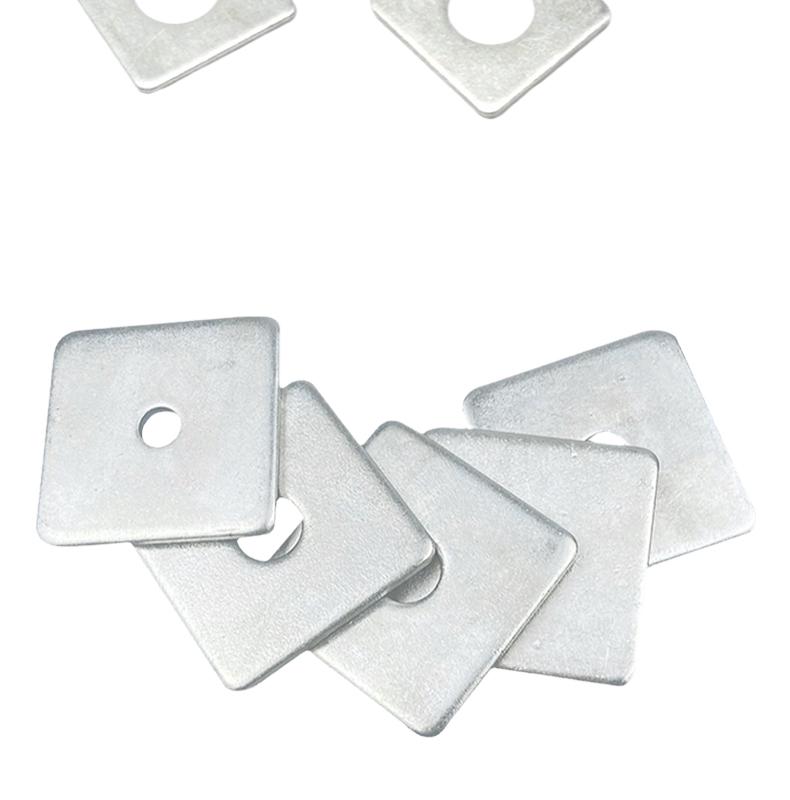 Thick Galvanized Square Iron Washer with Hole – Available In M6 To M16