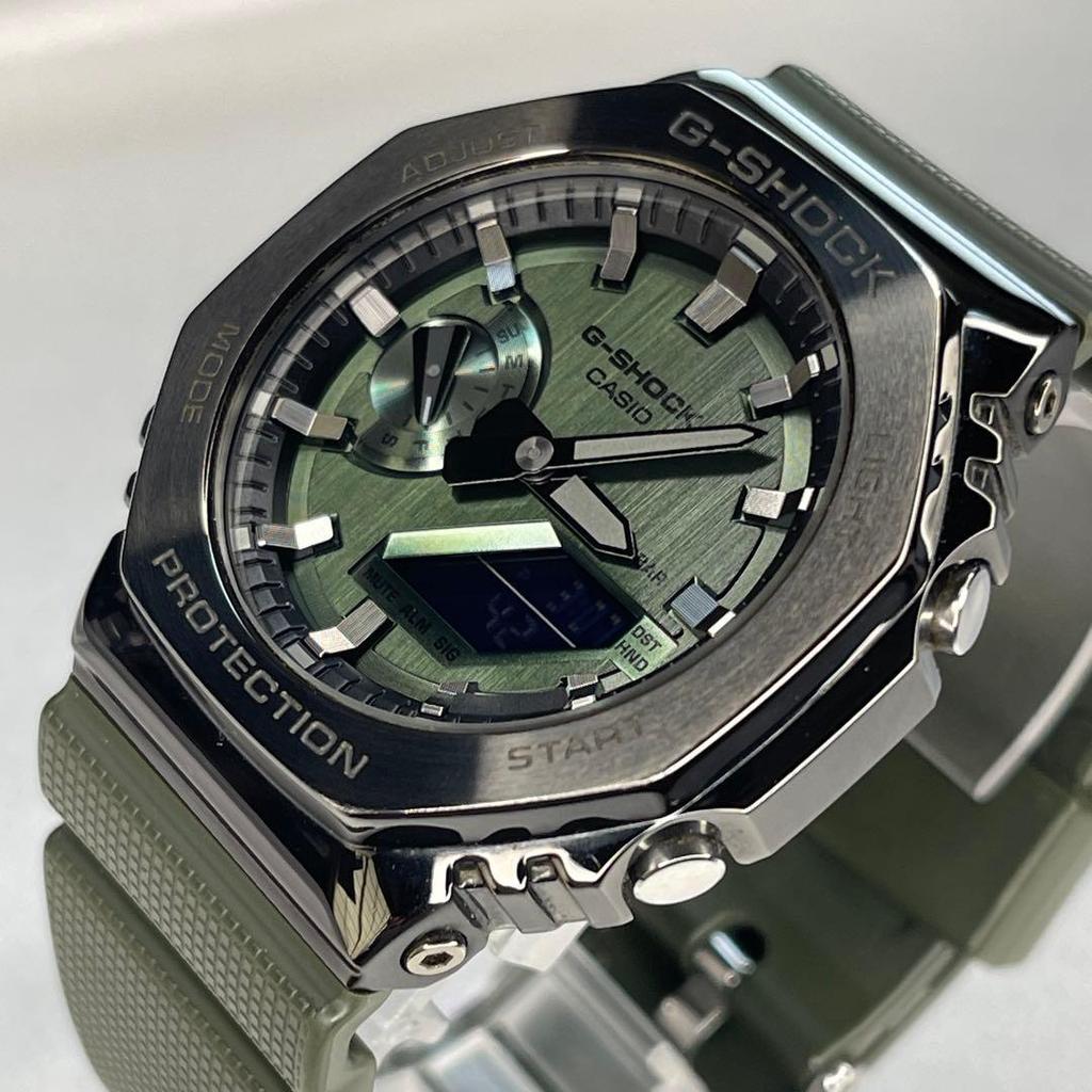 Used CASIO G-SHOCK GM-2100 Metal Casio Oak Green Ana-Digi