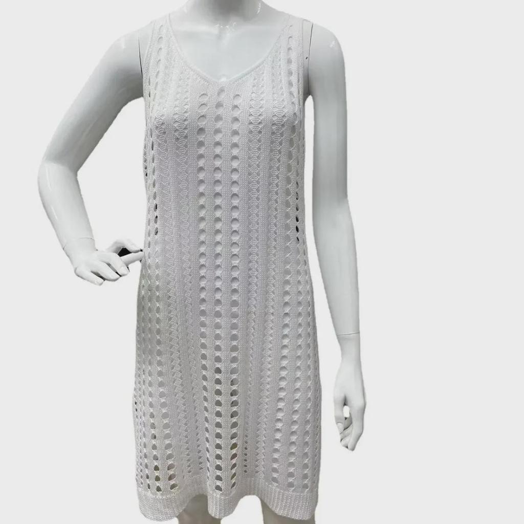 2024 Summer Sun Protection Sleeveless Spaghetti Strap Knit Dress with Slit