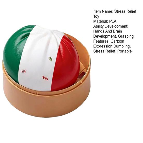 Cartoon Expression Dumpling Toy Stress Relief Flag Theme Steamed Bun Squeeze Fidget Toy Hand Relaxation Decompression Tool