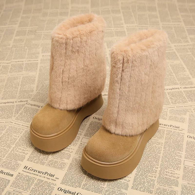 

Суперогненные короткие ботинки на толстой подошве женские зимние на подкладке и утолщенные маленькие ботильоны 2025 новые теплые пушистые зимние ботинки 40 верблюд