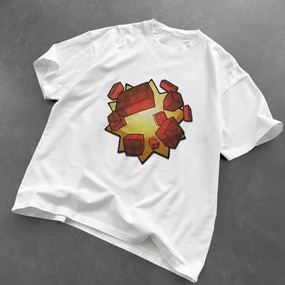 Amerikanisches Street Y2K Geometrisches Blockdruck-T-Shirt für den Sommer Neu Lässig und Modisch Geeignet für Unisex und Damen