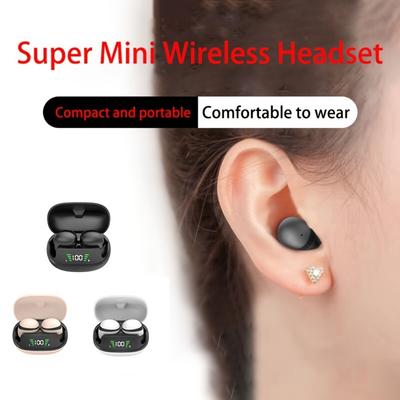 Auriculares inalámbricos Bluetooth con micrófono, auriculares con reducción de ruido, auriculares de alta calidad, mini tapones para los oídos invisibles para dormir.