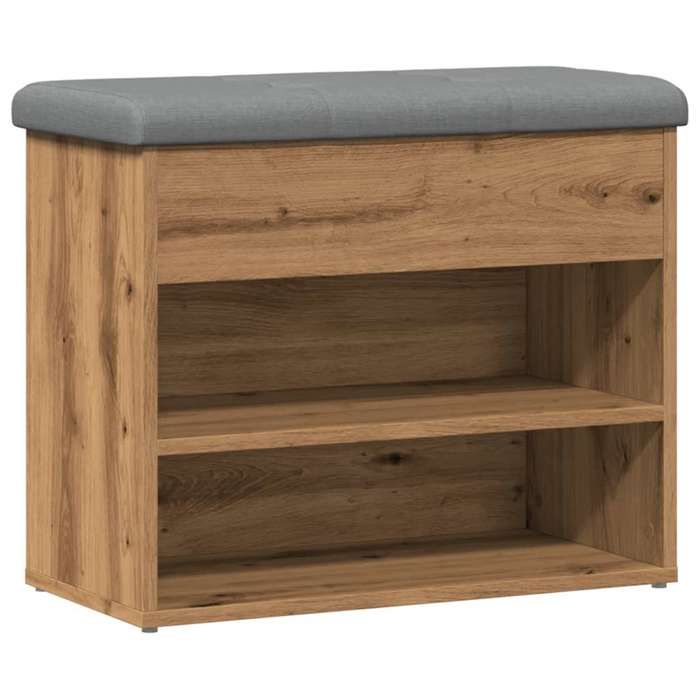 VidaXL Shoe Bench Artisan Oak 62x32x50 Cm Engineered Wood, Bench, Storage Bench, Hallway Seat 857630