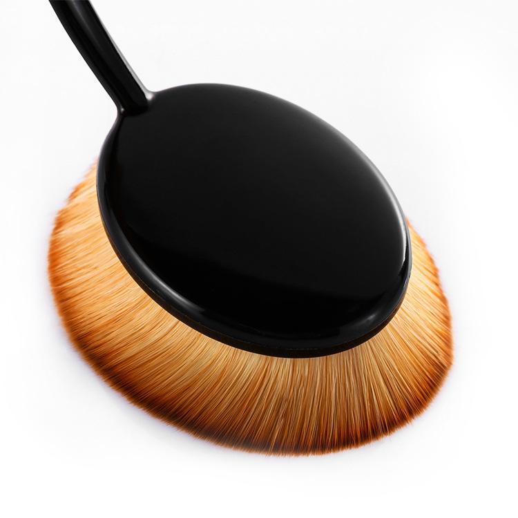 Portable Black Toothbrush Makeup Brush - Foundation, BB Cream, Blush Beauty Tool, Non-Absorbent Design